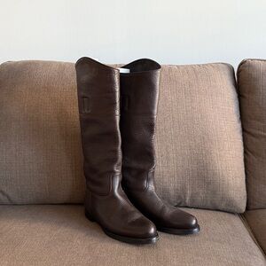 Brown Leather Riding Boots Jill Sander worn a few times